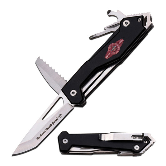 Busted Knuckle Garage 7.5 Inch Tanto Folding Knife Multi-tools - Liner Lock #Bkg-mk002