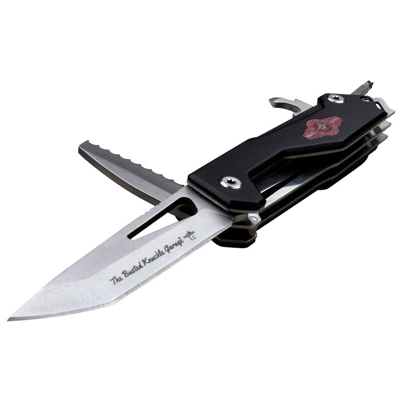 Busted Knuckle Garage 7.5 Inch Tanto Folding Knife Multi-tools - Liner Lock #Bkg-mk002