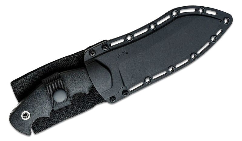 Crkt Kommer Catchall Fixed Blade Knife 5.51" Sheepsfoot Blade - Black Rubberized Grn Handles #Crkt2866