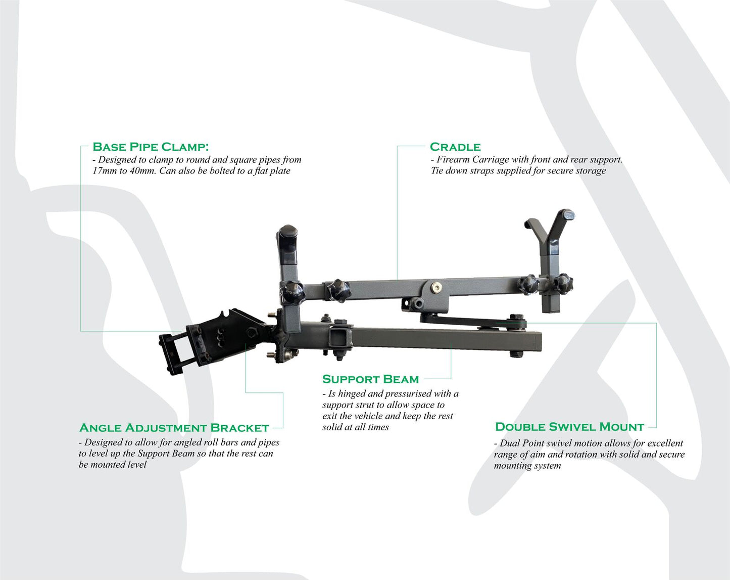 Eagleye Smartrest Utv Side Mount - Fits On Quad Bikes Utvs Utes #srutvs