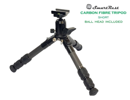 Smartrest Gun Shooting Rest Quick Release Ball Head Tripod - Short Carbon Fibre #srts