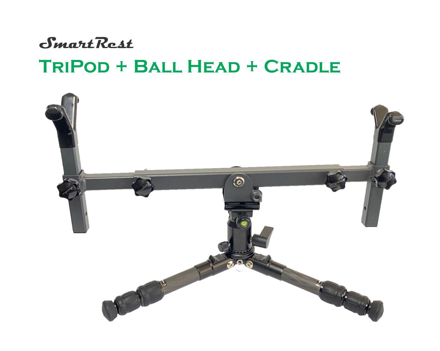 Smartrest Gun Shooting Rest Quick Release Ball Head Tripod - Short Carbon Fibre #srts