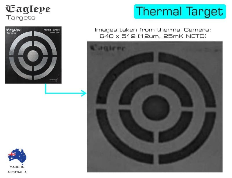 Eagleye Thermal Target 40mm Bullseye Includes 44 X Repair Patches - 20cm X 20cm #Eett