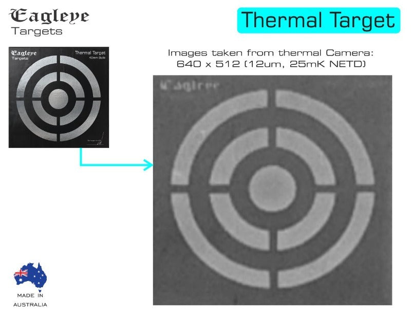 Eagleye Thermal Target 40mm Bullseye Includes 44 X Repair Patches - 20cm X 20cm #Eett