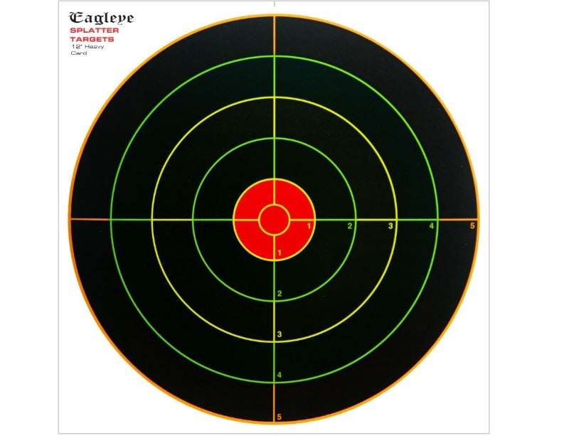 Eagleye 20 Pack Splatter Shooting Paper Targerts Heavy Card - 12 Inch #Eet12hc-20