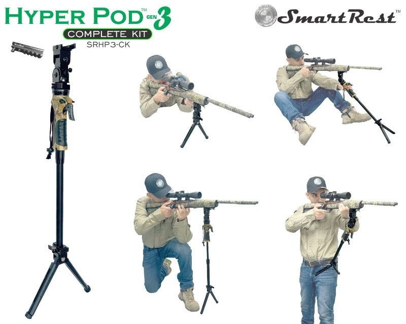 Smartrest Hyper Pod 3 Complete Kit - Shooting Monopod With Bipod #Srhp3-ck