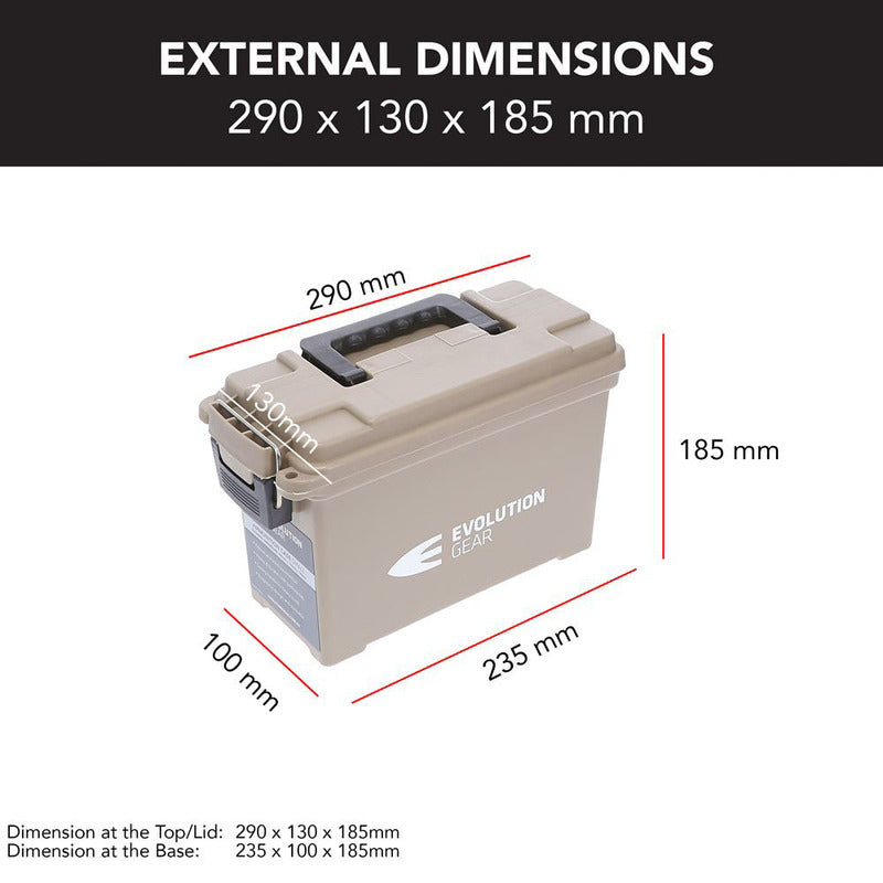 Small Ammunition Box Waterproof Ammo Case / Dry Box