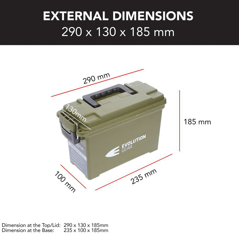 Small Ammunition Box Waterproof Ammo Case / Dry Box Olive Drab