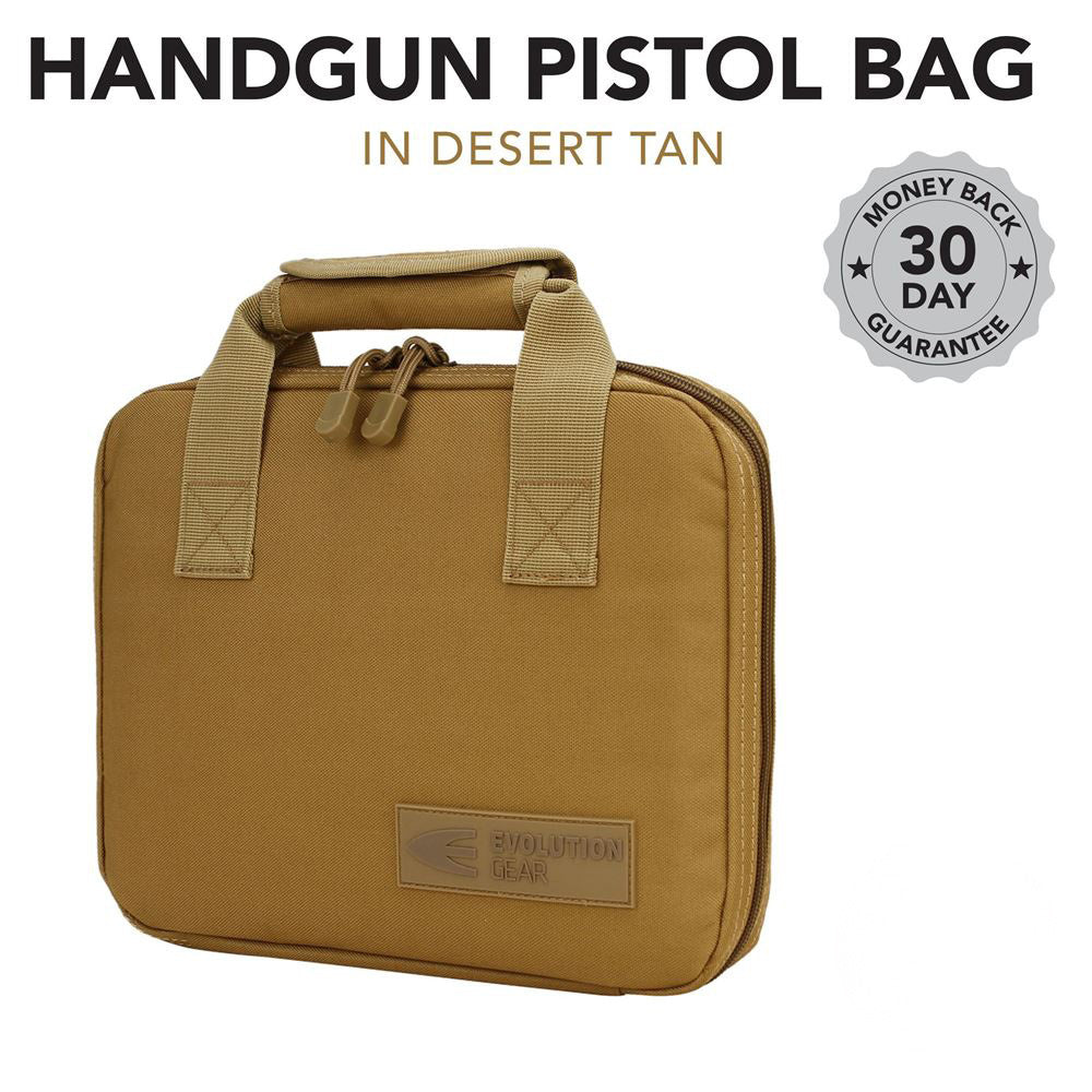 Evolution Gear Handgun Pistol Bag Soft Case With 5 Magazine Slots - Desert Tan #schg_600