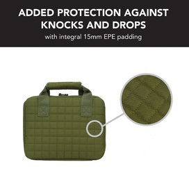 Evolution Gear Handgun Pistol Bag Soft Case With 5 Magazine Slots - Olive Drab #schg_600