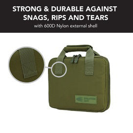 Evolution Gear Handgun Pistol Bag Soft Case With 5 Magazine Slots - Olive Drab #schg_600