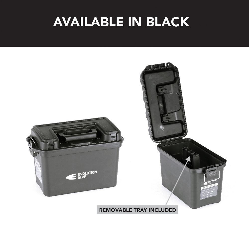 Evolution Gear Large Ammunition Case Weatherproof Ammo/ Dry Box - Black #ac_Large_B