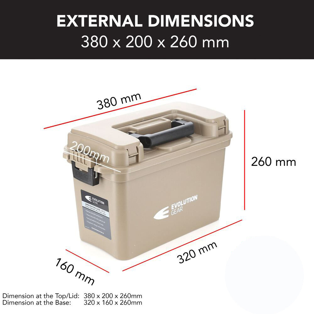 Evolution Gear Large Ammunition Case Weatherproof Ammo/ Dry Box - Desert Tan #ac_Large_Dt