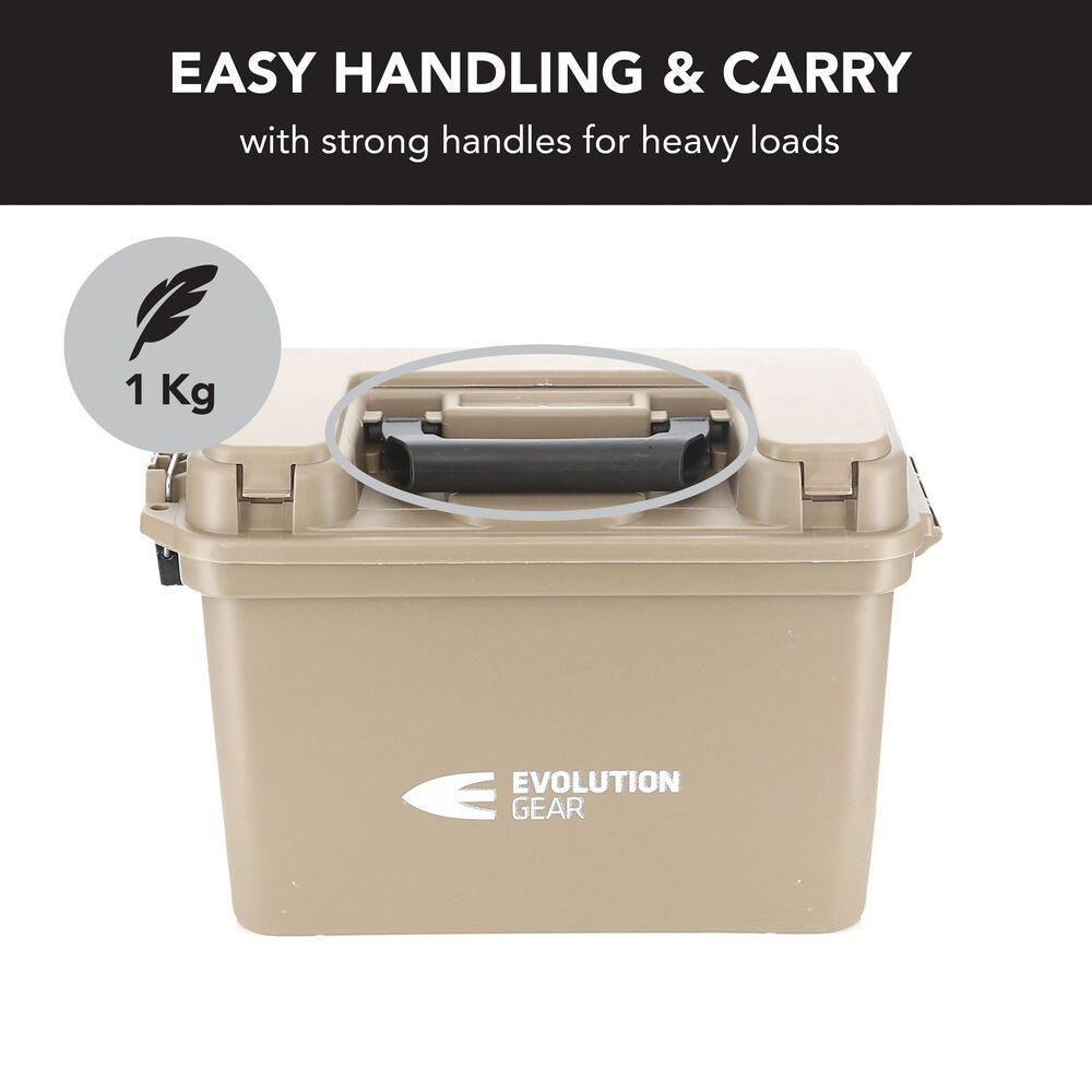 Evolution Gear Large Ammunition Case Weatherproof Ammo/ Dry Box - Desert Tan #ac_Large_Dt