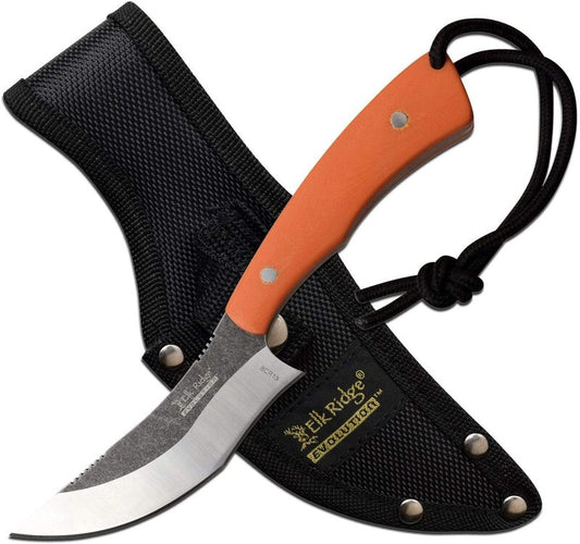 Elk Ridge Evolution Persian Fine Edge Fixed Blade Knife - W Nylon Sheath #Ere-fix012-or