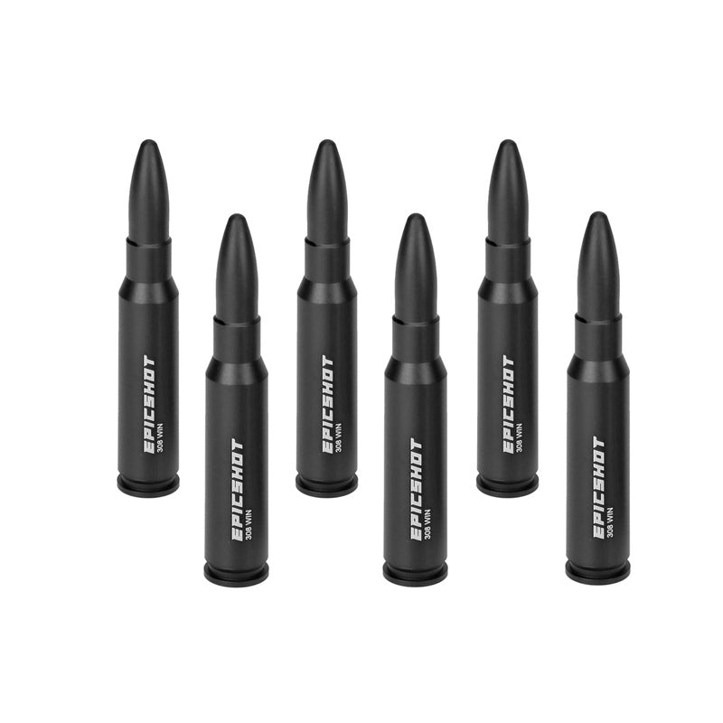 Epicshot Premium Metal Snap Caps - 308 Win 6pk Black #Es119111