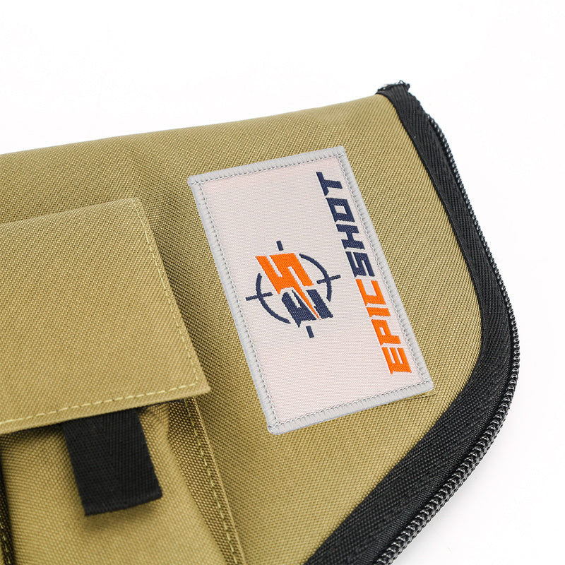 Epicshot 14 Inch Canvas Pistol Bag W 3 Pouches - With Epicshot Velcro Badge #Es120053