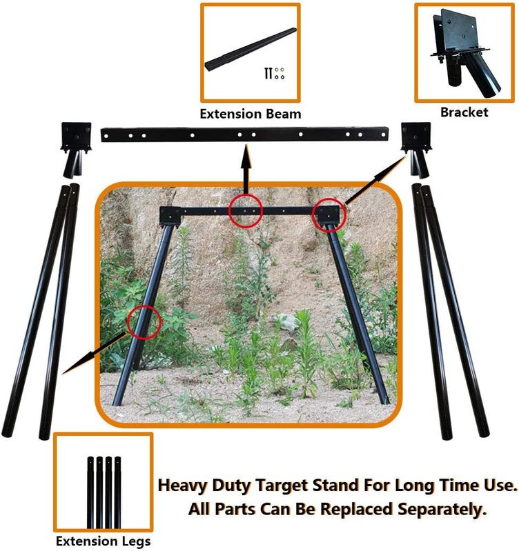 Epicshot Portable Metal Frame For 3 Gong Shooting Target Stands - Black #Es120232