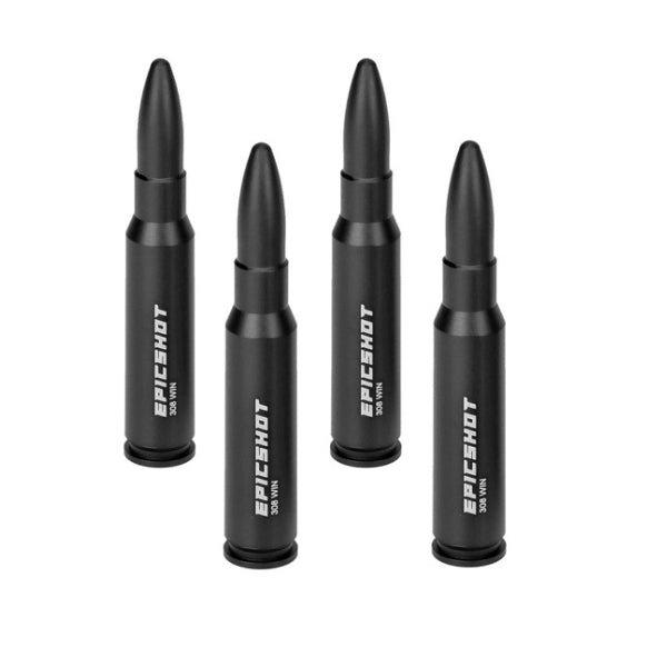 Epicshot Premium Metal Snap Caps - 308 Win 4pk Black #Es119111