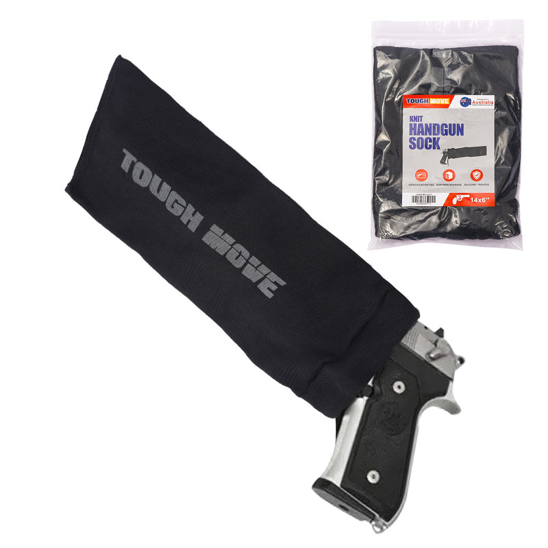 Tough Move Protective Gun Sock Handgun Limited Silicone Treatment - 14x6 Inch Black #Tmv120237