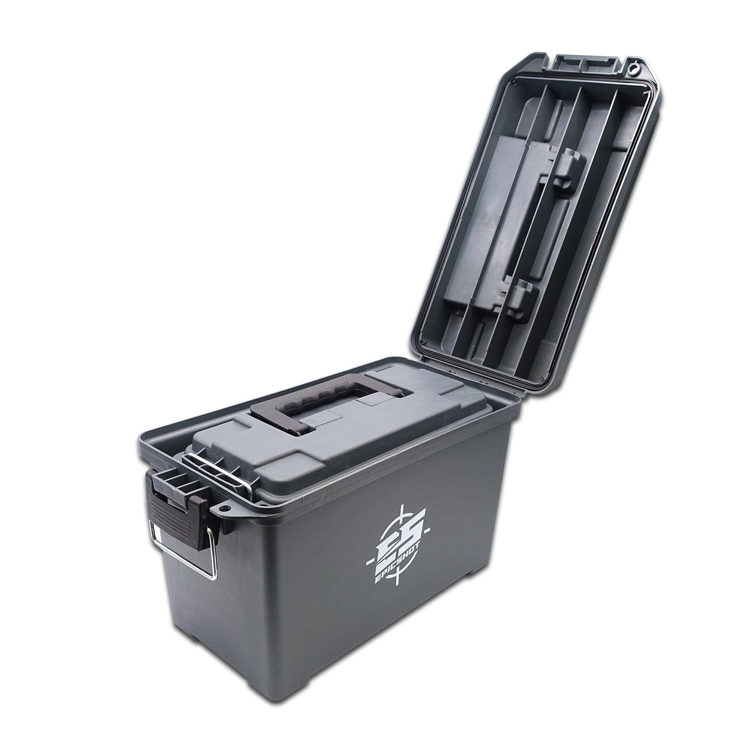 Epicshot Epic Shot Ammunition Case Ammo Box / Dry Box - Weatherproof Small And Medium Set #00592 Dim Gray