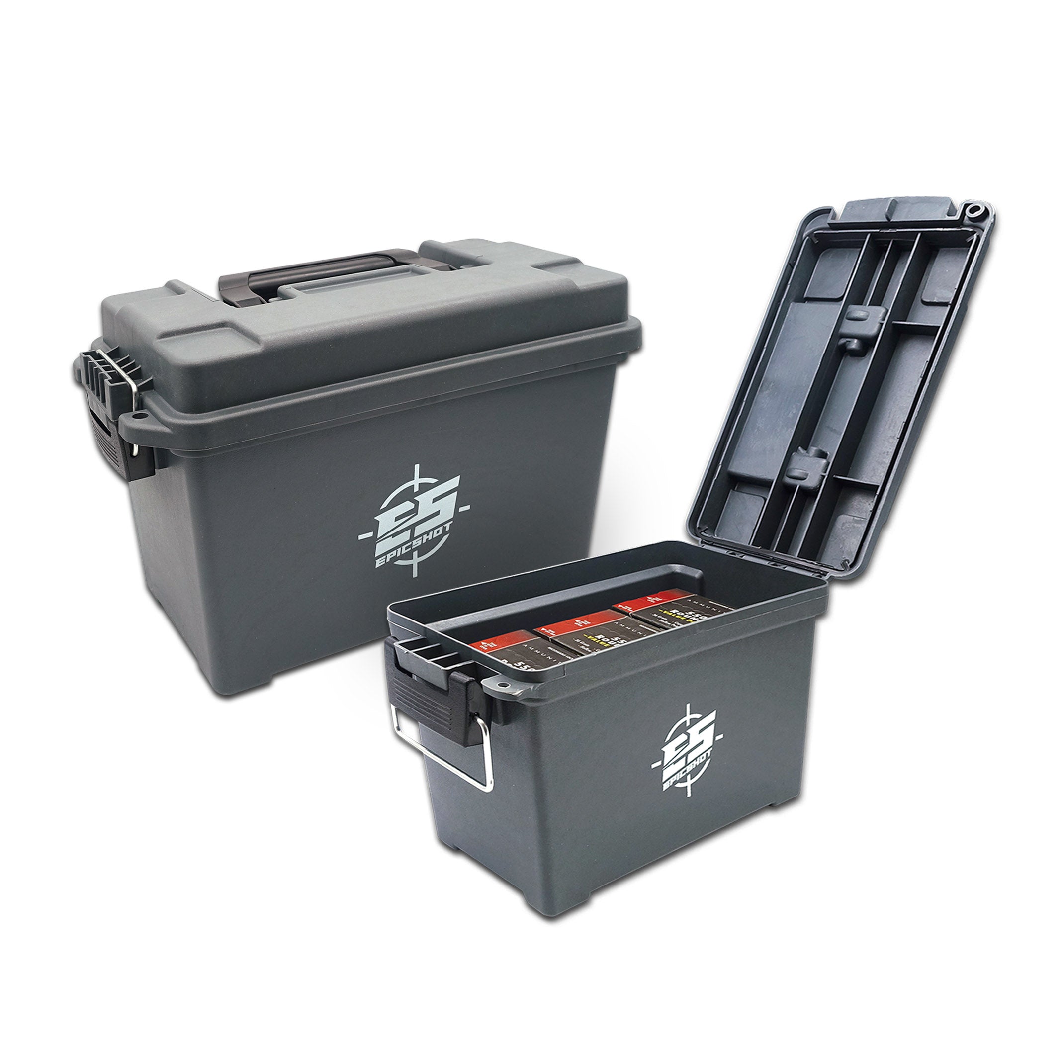 Epicshot Epic Shot Ammunition Case Ammo Box / Dry Box - Weatherproof Small And Medium Set #00592 Dark Slate Gray