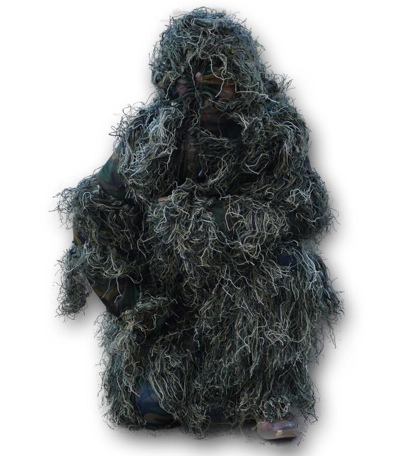 Xhunter Xhunter Ghillie Suit 5Pcs Set - Woodland Print Camo #00528 Dark Slate Gray