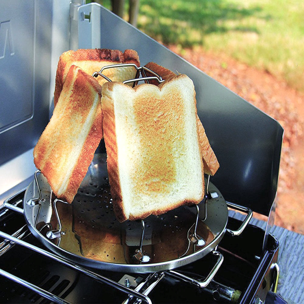 Xhunter Rack Stove Toaster Folding Breakfast Cooking Sandwich Tray Black