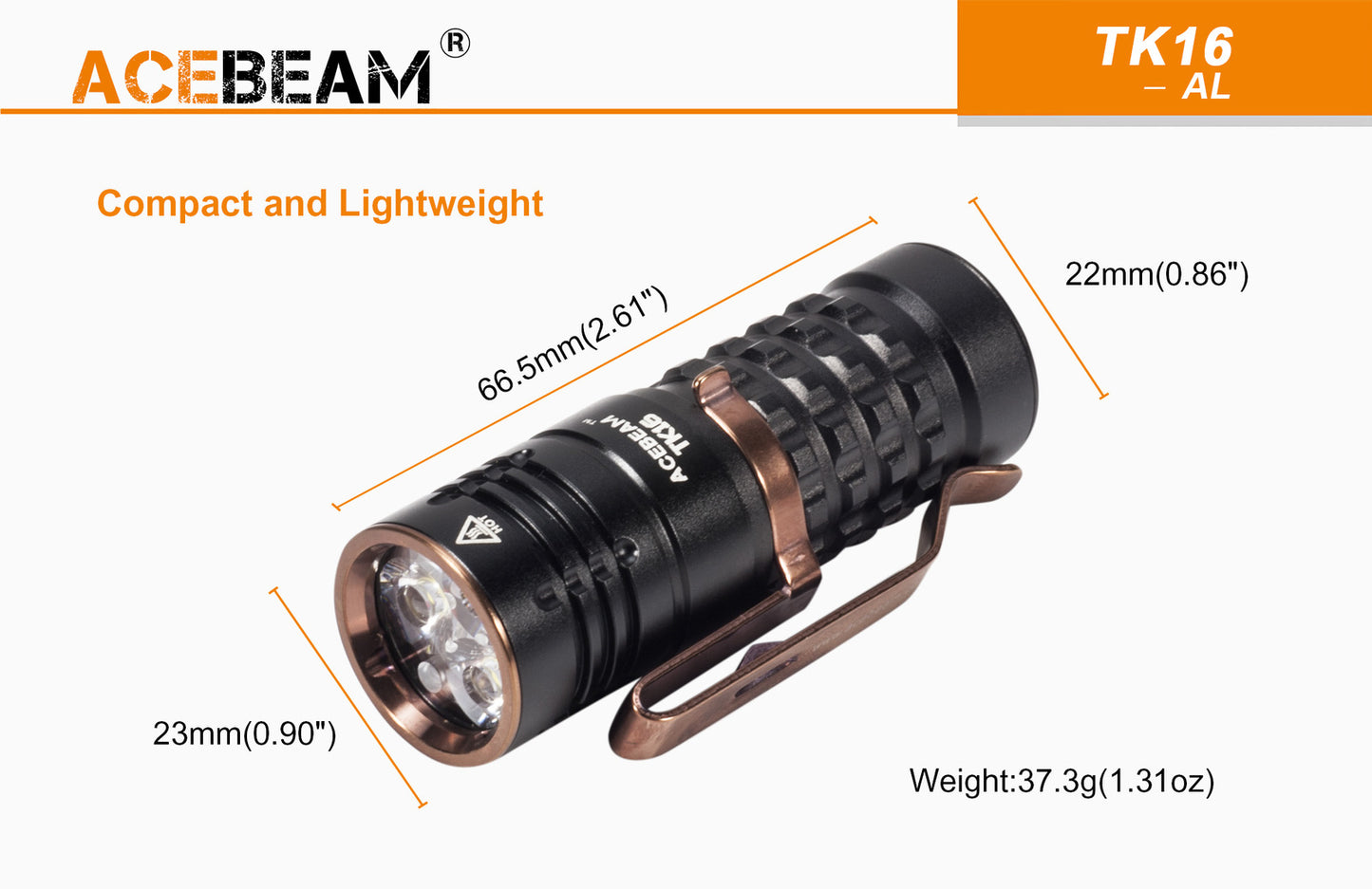 Acebeam Acebeam Cree Led Edc Compact Flashlight - 1800 Lumens Aluminum #tk16-Al Dark Slate Gray