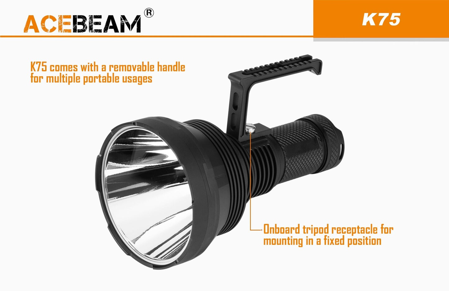 Acebeam Ultra Throw Handheld Led Searchlight - 6300 Lumens 2500 M Red #k75-Red