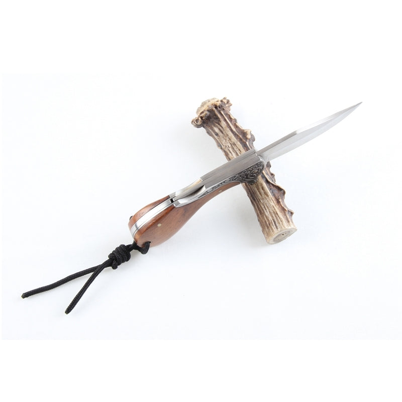 Bushlands Bushlands Classic Hunting Folding Knife - Stainless Steel Blade Rosewood Handle #fb0068 Lavender