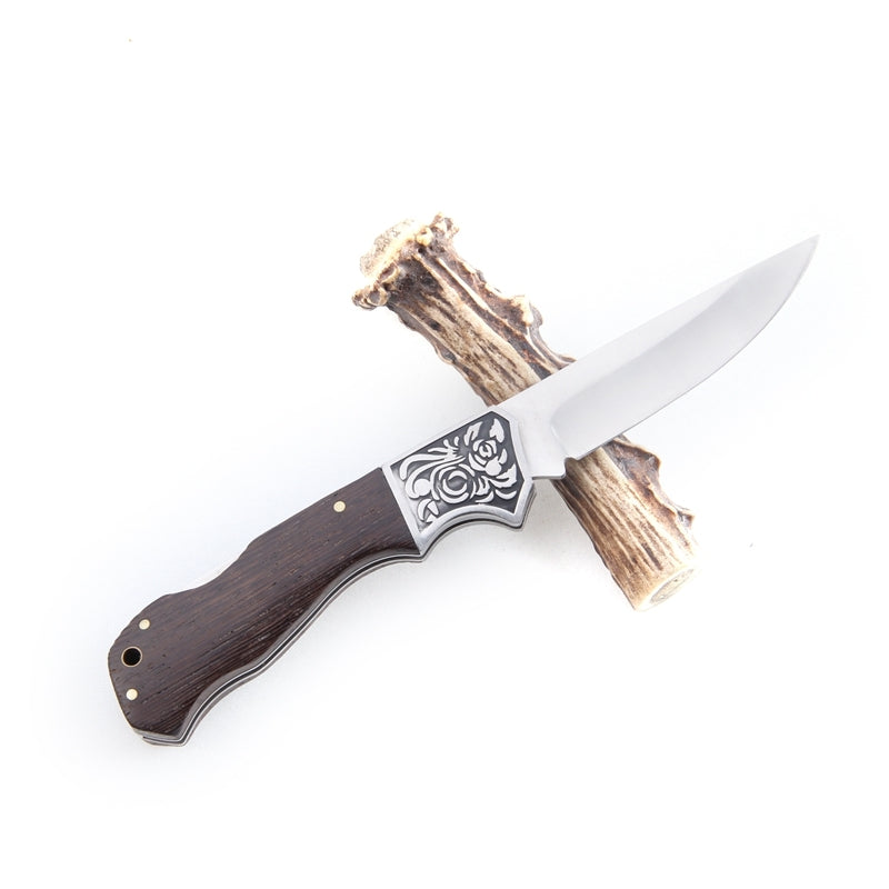 Bushlands Bushlands Classic Stainless Steel Folding Knife - With Wenge Handle #fb0080 Dim Gray