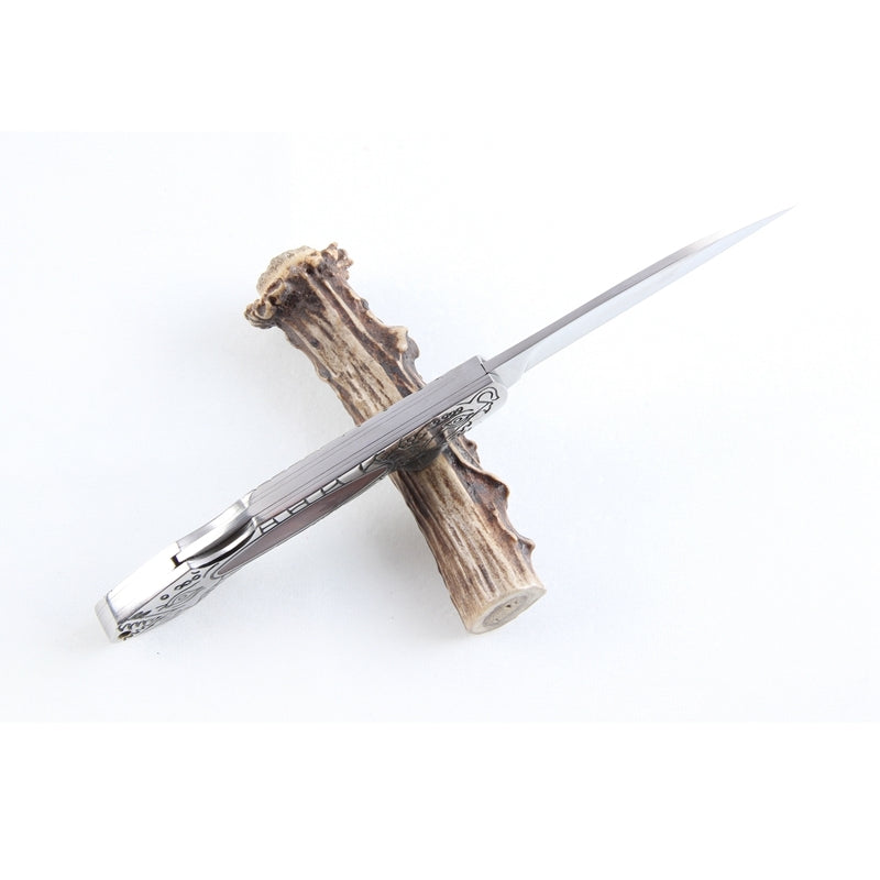 Bushlands Bushlands Fish Skinning Line Lock Folding Knife - Stainless Steel Blade With Resin Handle #00124 Gray