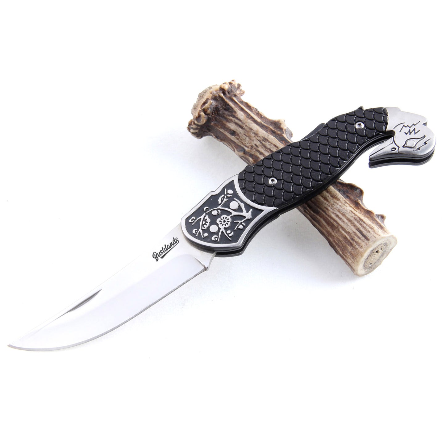 Bushlands Bushlands Lockable Hunting Folding Knife - With Aluminun Handle #0172 Dark Slate Gray