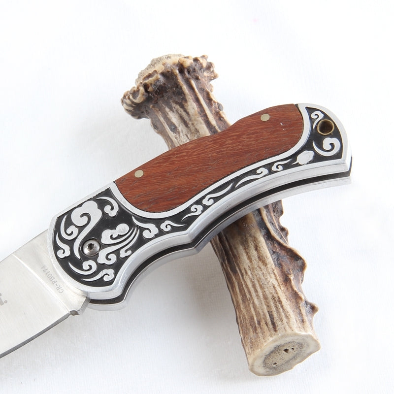 Bushlands Bushlands Mini Set Lockable Folding Skinning Knife - With Rosewood Handle #0174 Sienna
