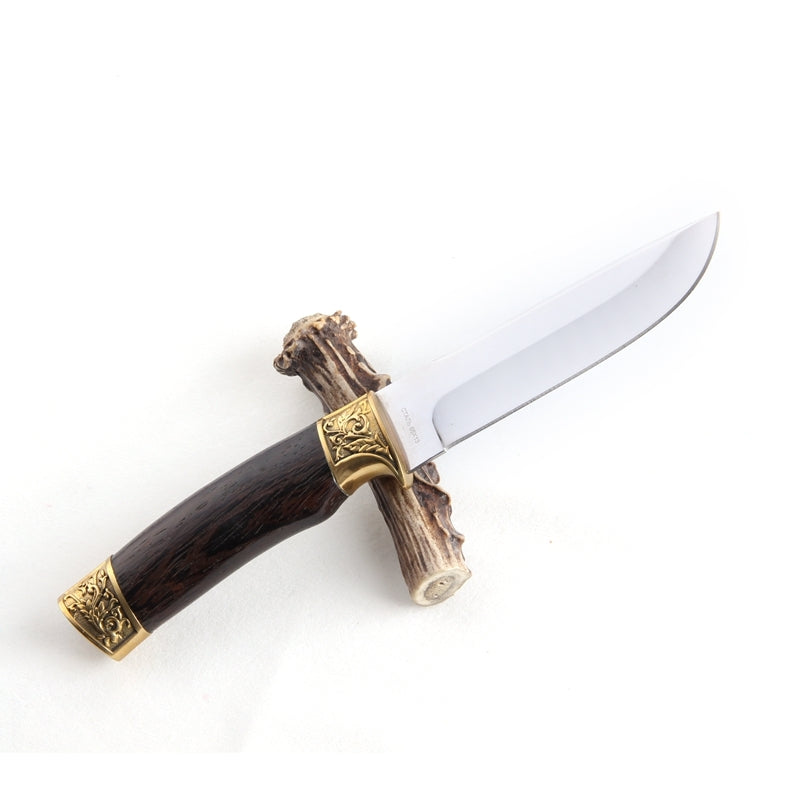Bushlands Bushlands Fixed Blade Hunting Knife - 5 Inch Blade Wenge Handle #290 Dim Gray