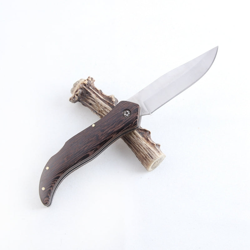Bushlands Bushlands Lockable Skinning Folding Knife - With Wenge Handle #619A Dim Gray