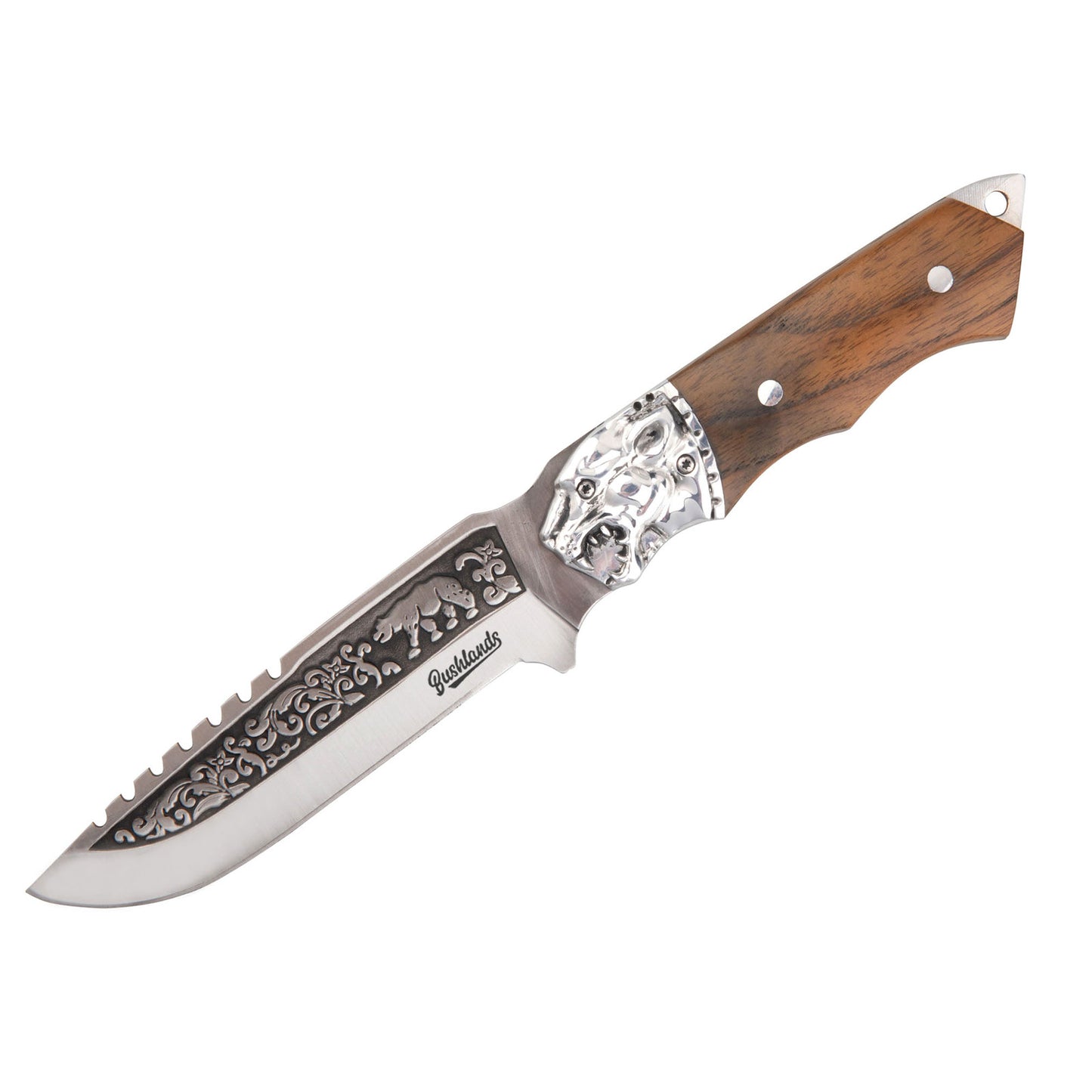Bushlands Bushlands Fix Blade Hunting Knife 5.5 Inch Coated Blade - With Polished Pakkawood Handle #1575 Dim Gray