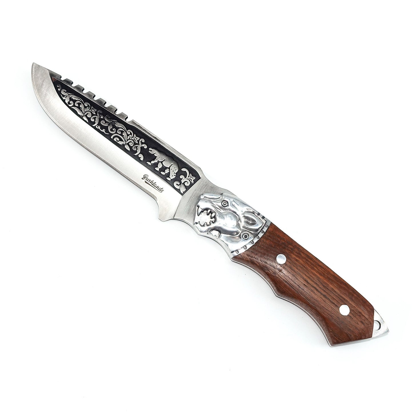 Bushlands Bushlands Fix Blade Hunting Knife 5.5 Inch Coated Blade - With Polished Pakkawood Handle #1575 White Smoke