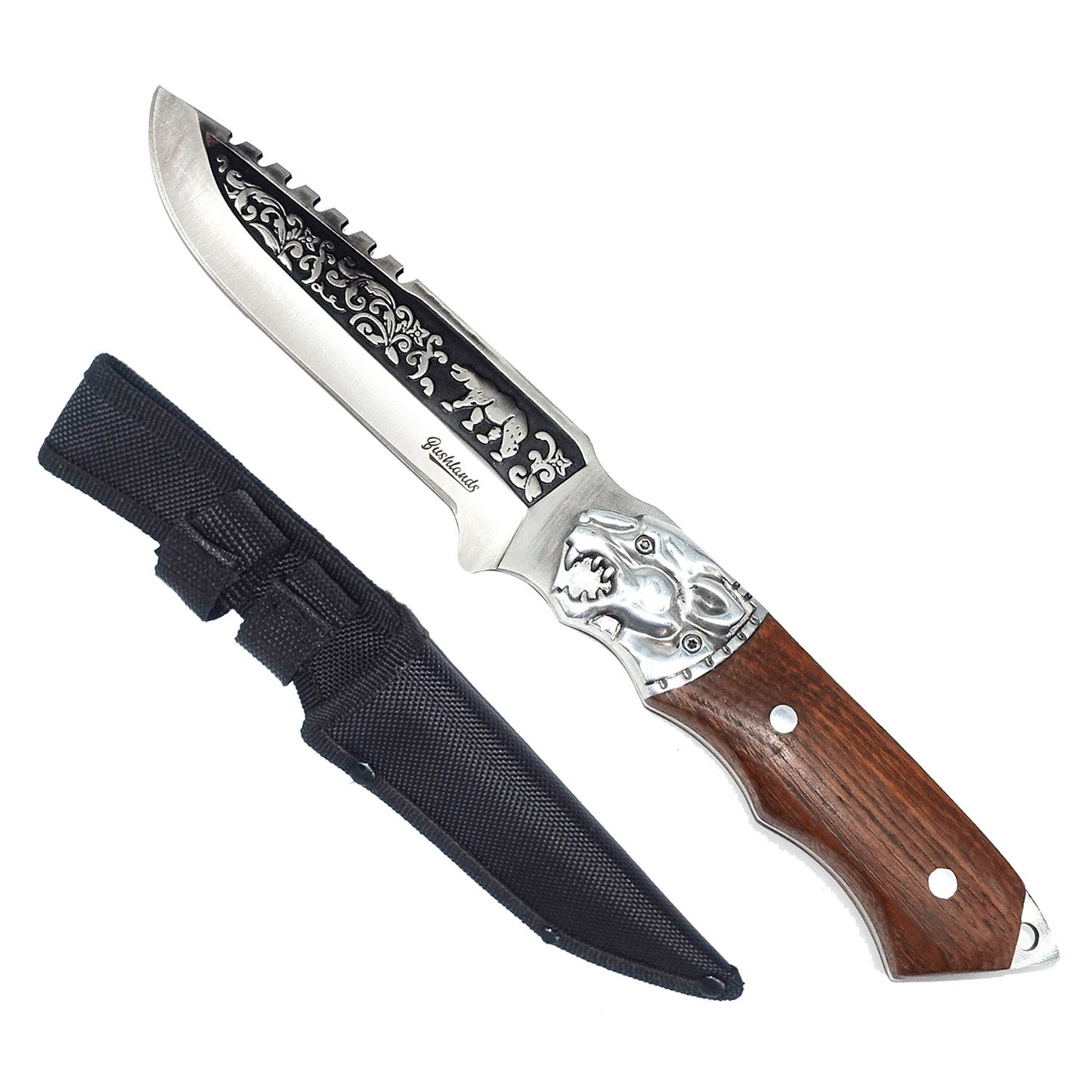 Bushlands Bushlands Fix Blade Hunting Knife 5.5 Inch Coated Blade - With Polished Pakkawood Handle #1575 Dark Slate Gray