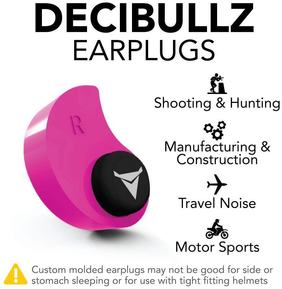 Decibullz Decibullz Custom Molded Earplugs Nrr 31Db Pink Violet Red