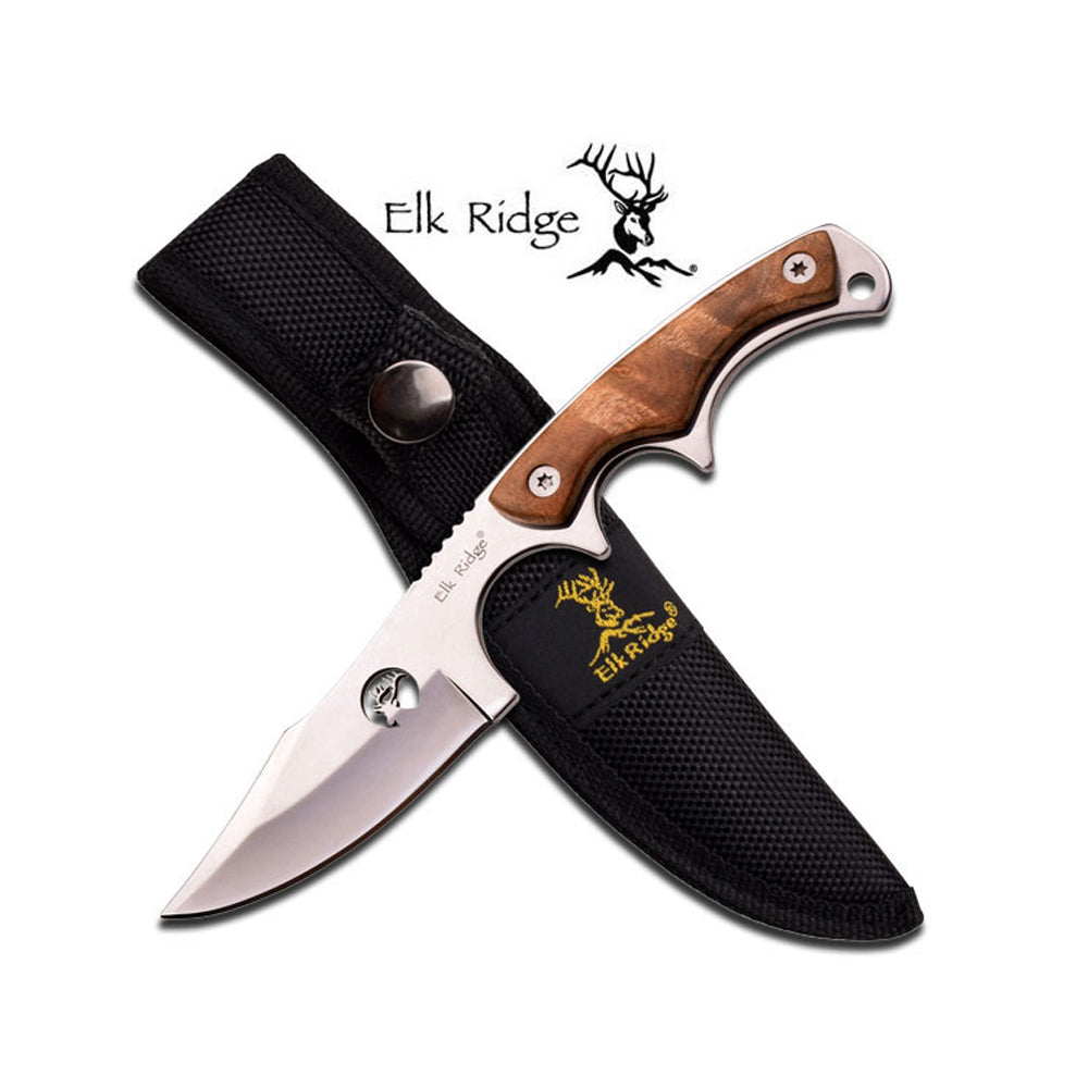 Elk Ridge Elk Ridge Outdoor Upswept Hunting Bowie Fixed Knife - 7 Inch With Sheath #er-534 Black
