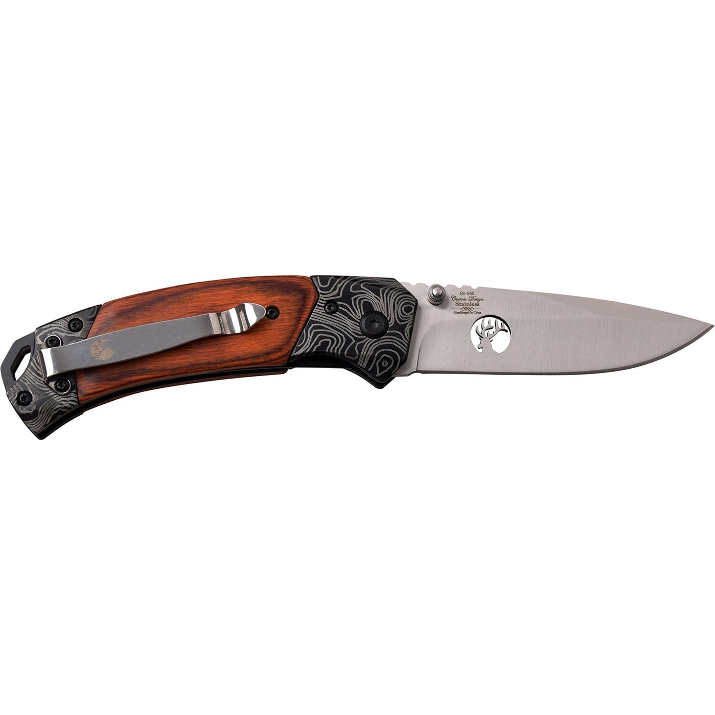 Elk Ridge Elk Ridge Hunting Drop Point Blade Folding Knife - 7.75 Inches Overall #er-940St Sienna