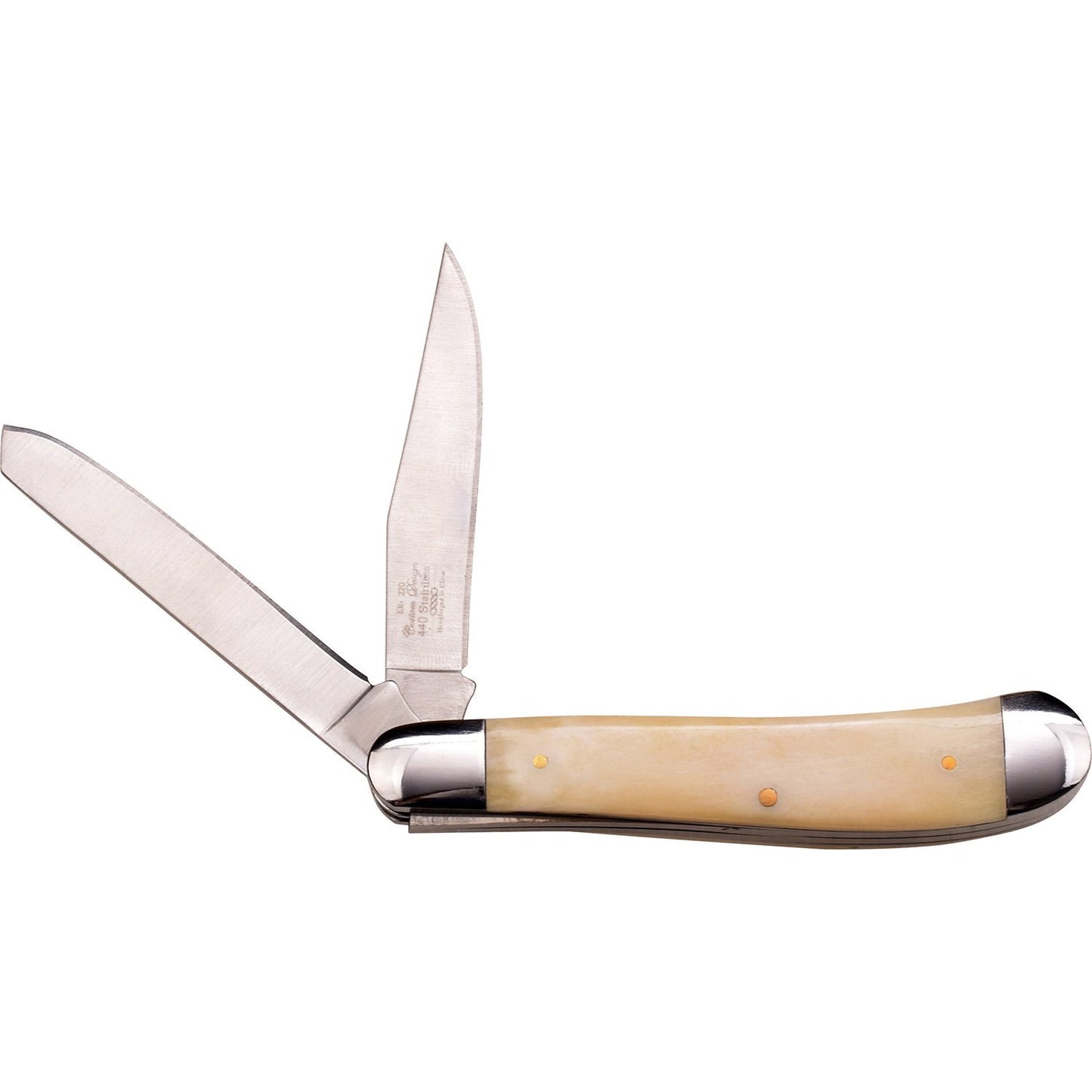 Elk Ridge Elk Ridge Tactical Clip Point Folding Knife - Bone Deer Artwork 2 Blades #er-220Dr Tan