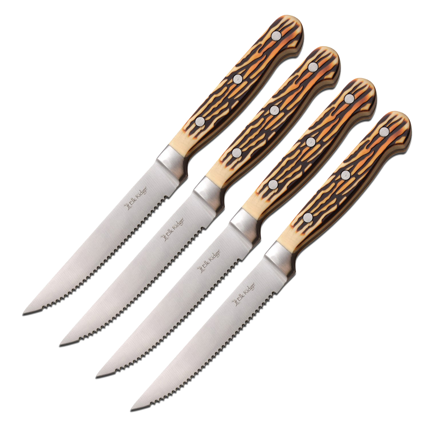 Elk Ridge Elk Ridge Kitchenware Serrated Edge Steak Knife Set - 4Pc 9.25 Inches Overall #er-963 Gray