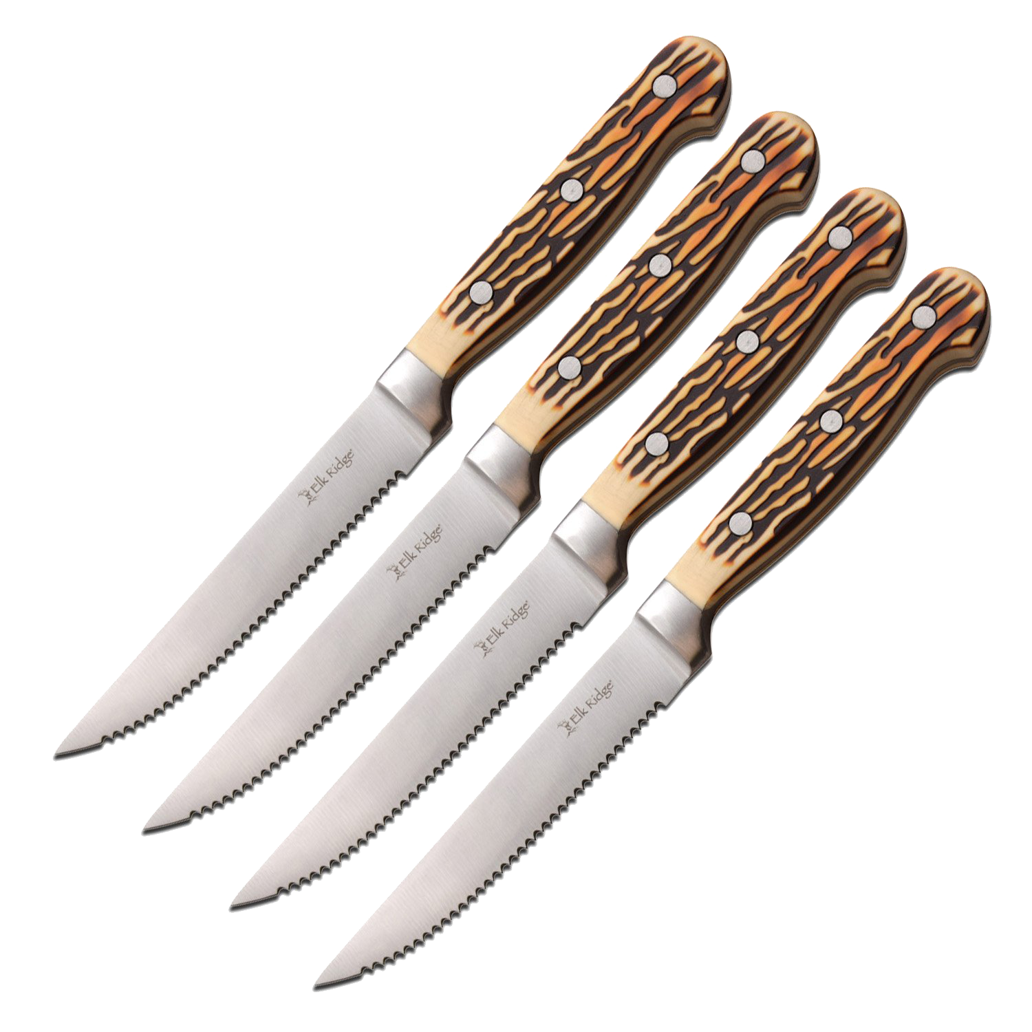 Elk Ridge Elk Ridge Kitchenware Serrated Edge Steak Knife Set - 4Pc 9.25 Inches Overall #er-963 Gray