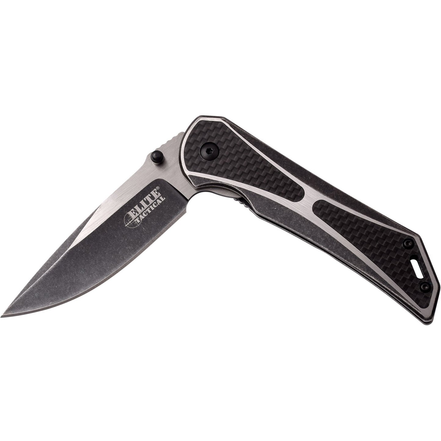 Elite Elite 8 Inch Tactical Drop Point Manual Folding Knife - Black #et-1008 Dark Slate Gray