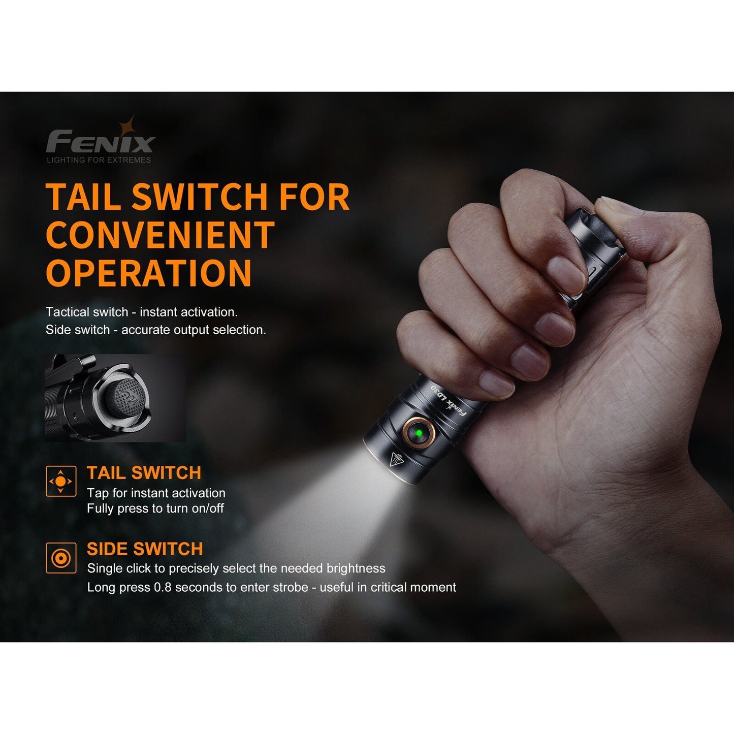Fenix Fenix Ultra-Compact 1600 Lumens Led Torch Flashlight - Usb Type-C & Batteries Included #ld30 Slate Gray