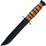 Mtech Mtech Leather Handle Fixed Knife #k-Mt-122 Black