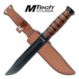 Mtech Mtech Leather Handle Fixed Knife #k-Mt-122 Snow